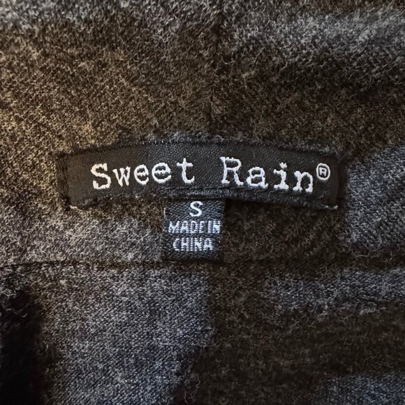 Modcloth Cowl Neck Asymmetric Side Zip Charcoal Grey Cardigan Knit - Picture 4 of 6